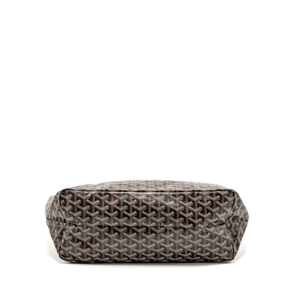 GOYARD SAINT LOUIS PM TOTE GOYARDINE CANVAS/CALFSKIN BLACK SHW