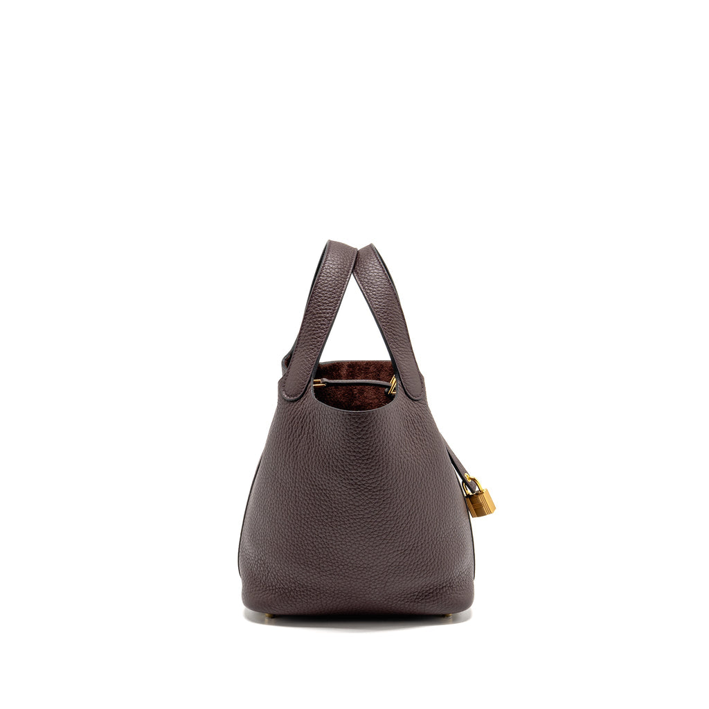 HERMES PICOTIN18 LOCK BAG CLEMENCE/SWIFT ROUGE SELLIER/CABAN GHW