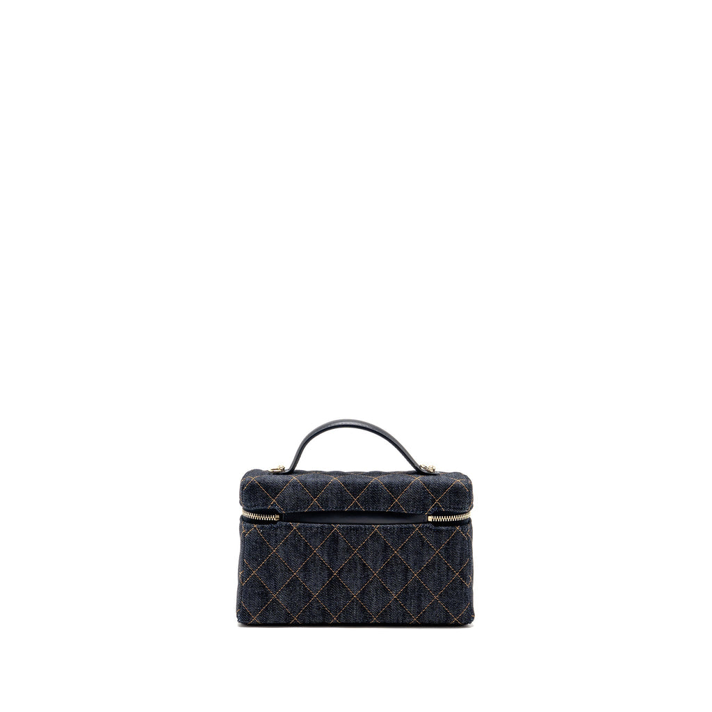 CHANEL 26P TOP HANDLE VANITY DENIM DARK BLUE LGHW (MICROCHIP)
