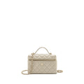 CHANEL CC TOP HANDLE VANITY WITH CHAIN CAVIAR LIGHT GREY LGHW (MICROCHIP)