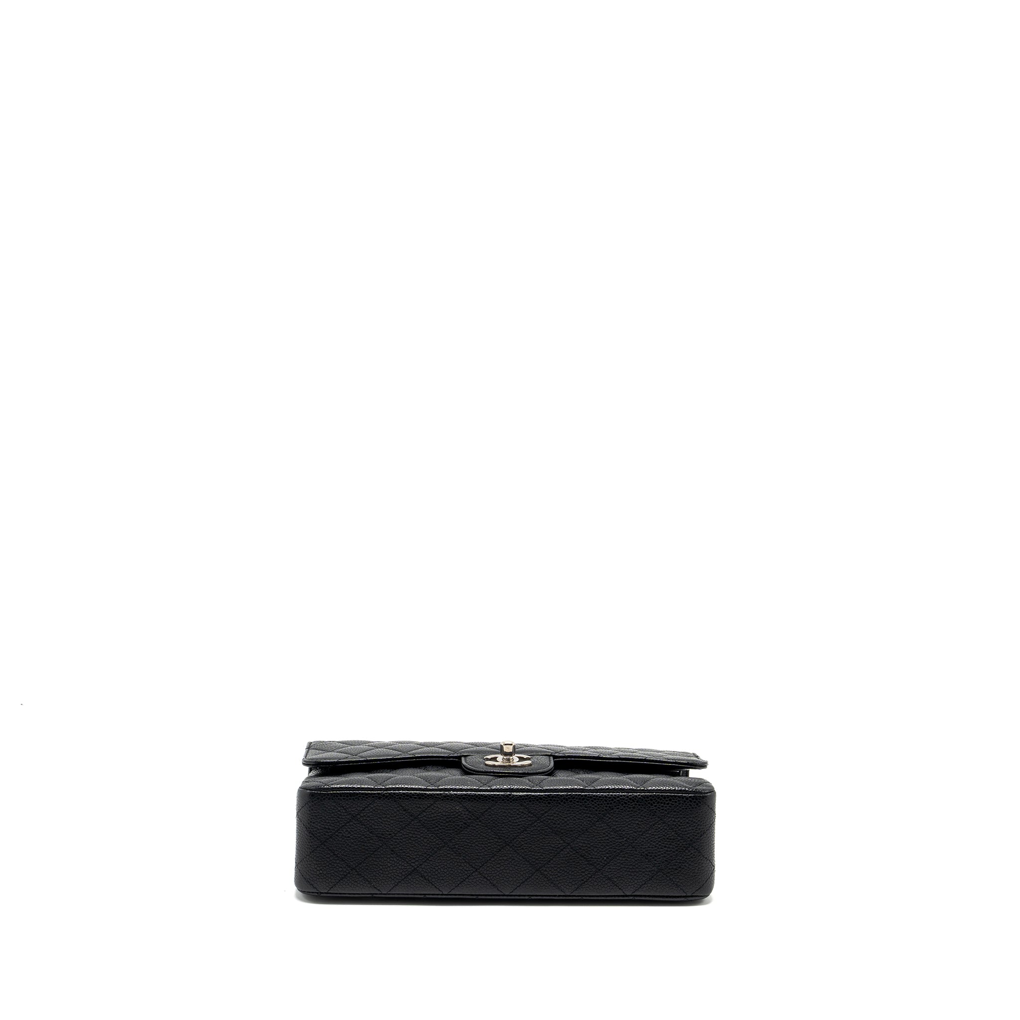 CHANEL MEDIUM CLASSIC DOUBLE FLAP BAG CAVIAR BLACK SHW