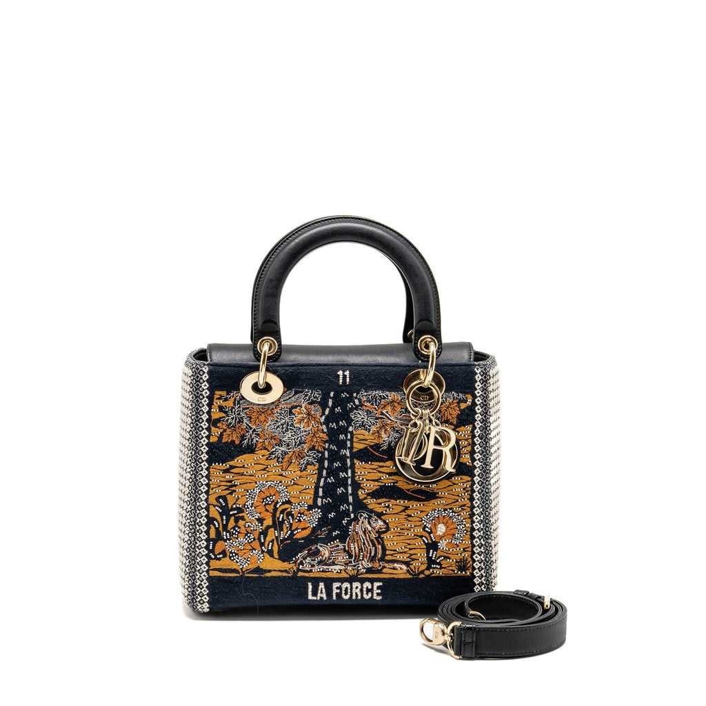 DIOR MEDIUM LADY DIOR LA FORCE LIMITED EDITION CALFSKIN/FABRIC MULTICOLOUR LGHW