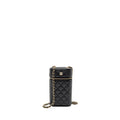 CHANEL CLASSIC VANITY PHONE HOLDER WITH CHAIN CAVIAR BLACK LGHW