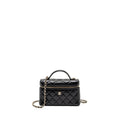 CHANEL 25B CC TOP HANDLE VANITY WITH CHAIN LAMBSKIN BLACK LGHW (MICROCHIP)