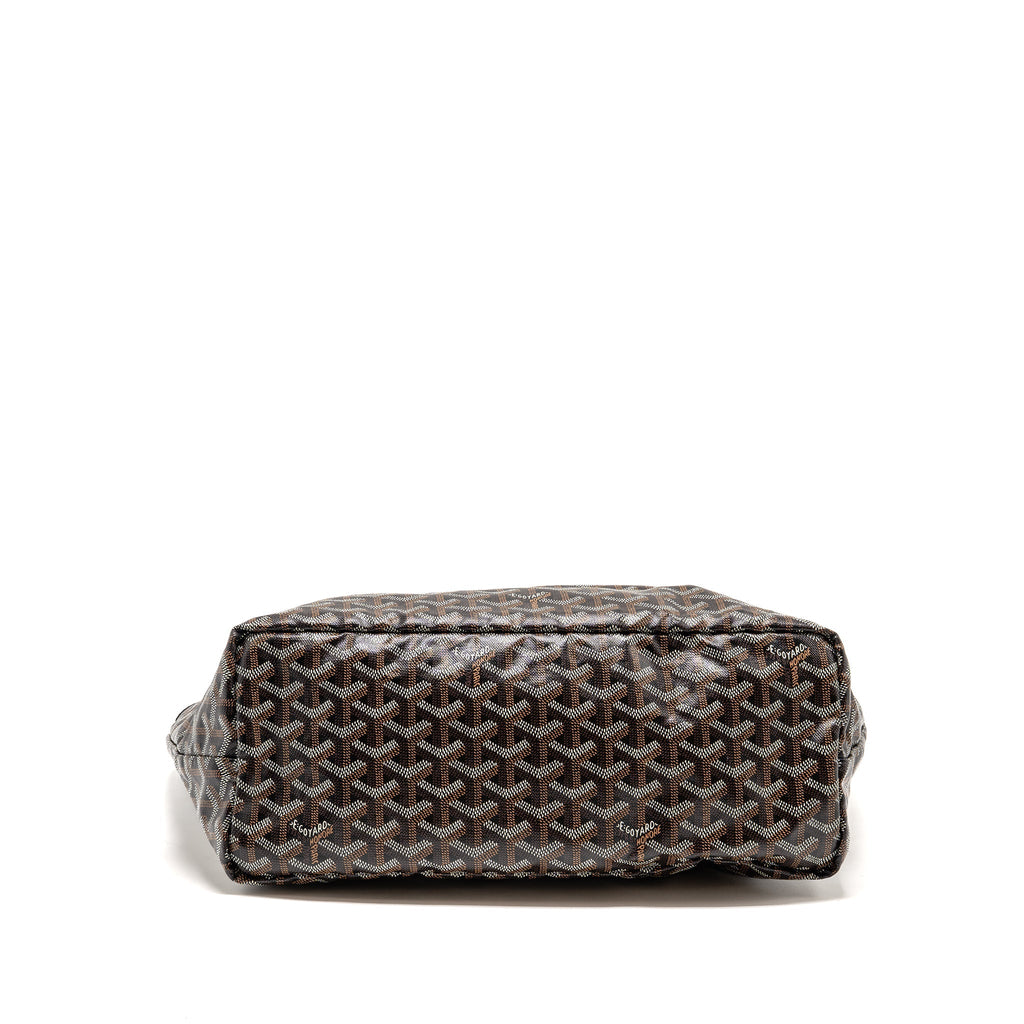 GOYARD SAINT LOUIS PM TOTE GOYARDINE CANVAS / CALFSKIN BLACK