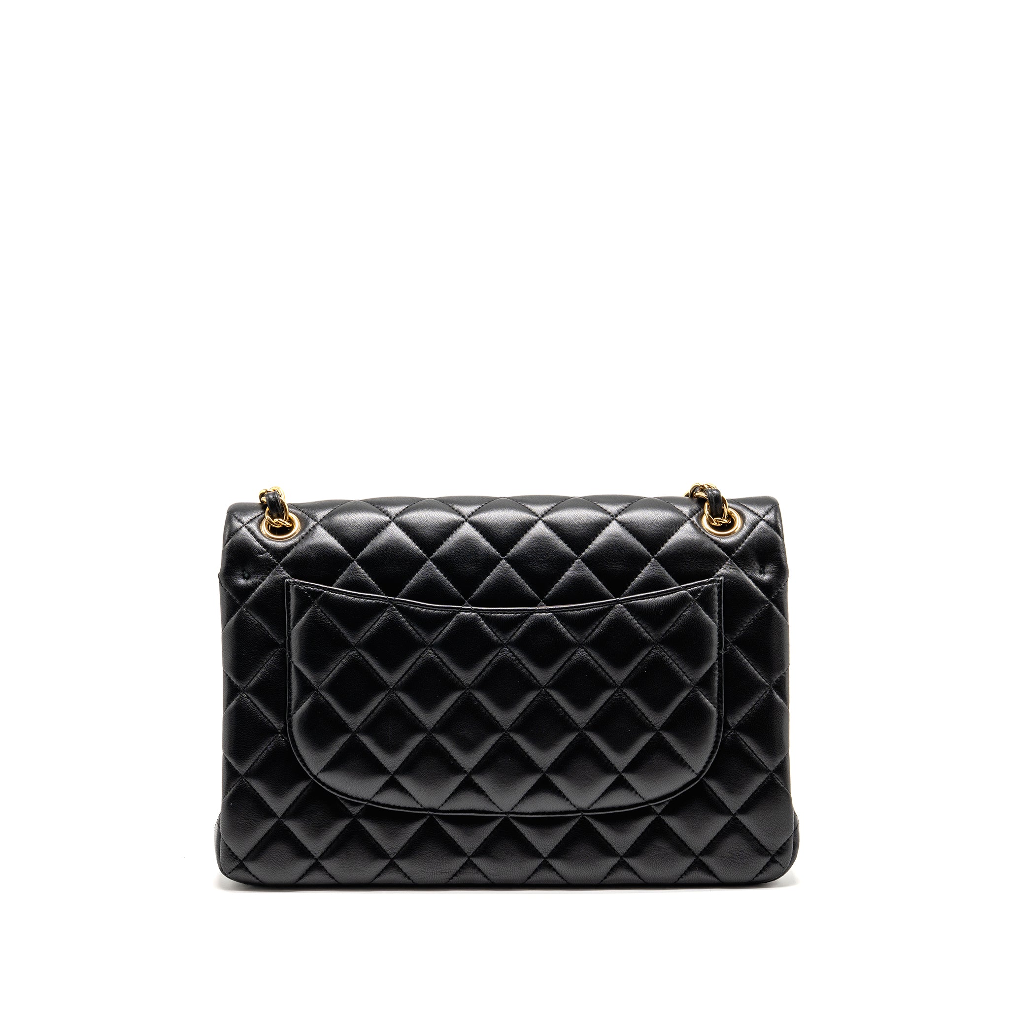 CHANEL JUMBO CLASSIC DOUBLE FLAP BAG LAMBSKIN BLACK GHW