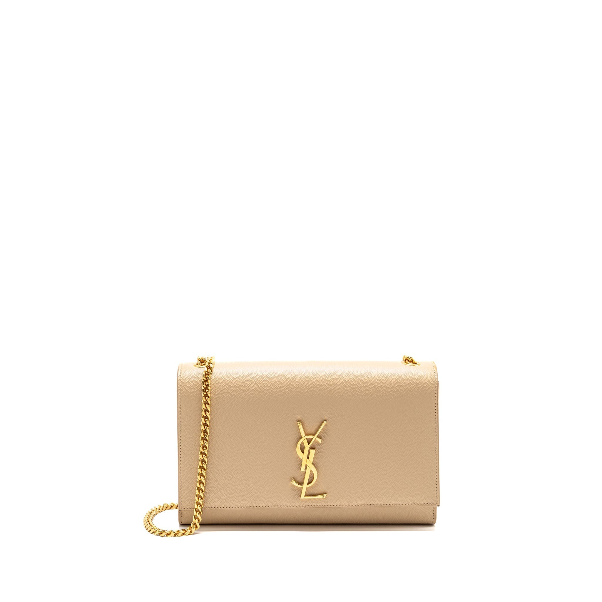 SAINT LAURENT/YSL KATE MEDIUM GRAINED CALFSKIN DARK BEIGE GHW