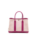 HERMES GARDEN PARTY 30 TOILE MILITARIES CANVAS/NEGONDA ECRU-ROSE POU/ROSE POU SHW