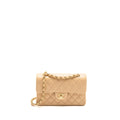 CHANEL SMALL CLASSIC DOUBLE FLAP BAG CAVIAR BEIGE GHW (MICROCHIP)