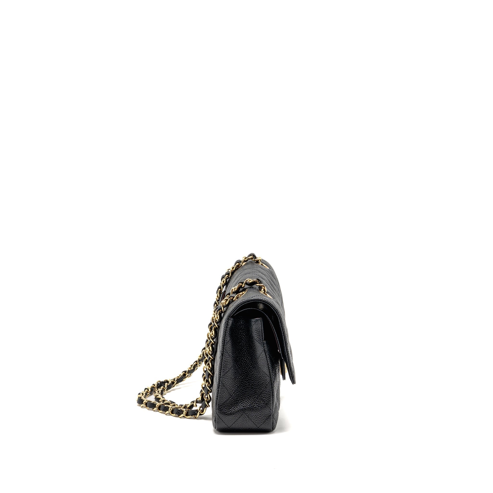 CHANEL MEDIUM CLASSIC DOUBLE FLAP BAG CAVIAR BLACK GHW