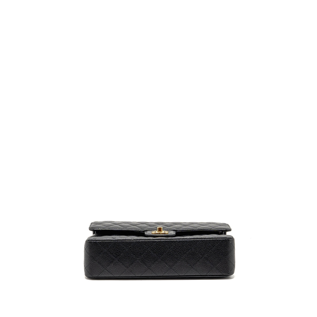 CHANEL MEDIUM CLASSIC DOUBLE FLAP BAG CAVIAR BLACK GHW (MICROCHIP)