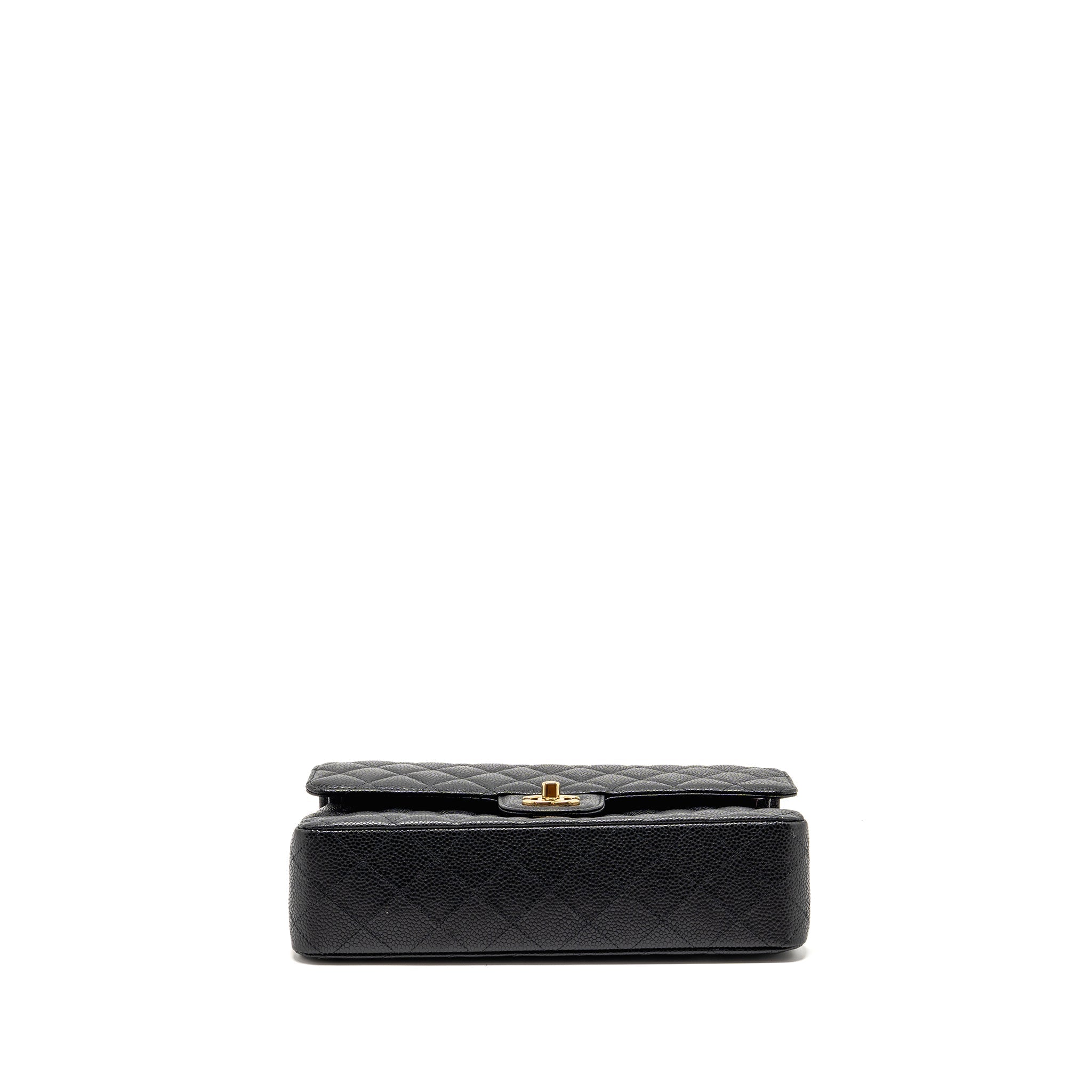 CHANEL MEDIUM CLASSIC DOUBLE FLAP BAG CAVIAR BLACK GHW (MICROCHIP)