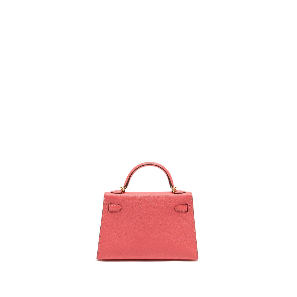 HERMES MINI KELLY II CHÈVRE MYSORE ROSE AZALEE GHW