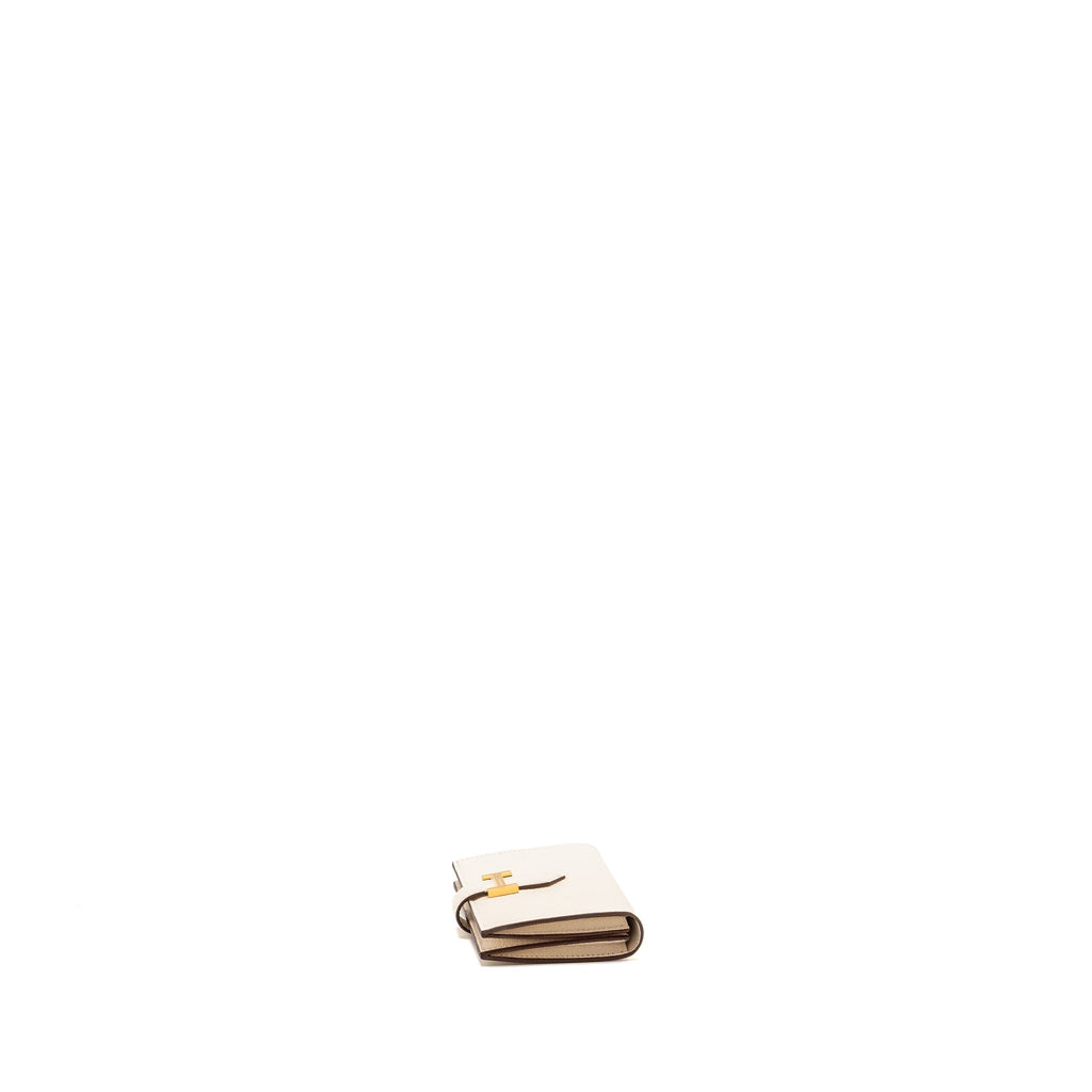 HERMES BEARN CARD HOLDER CHÈVRE MYSORE GOATSKIN NATA GHW