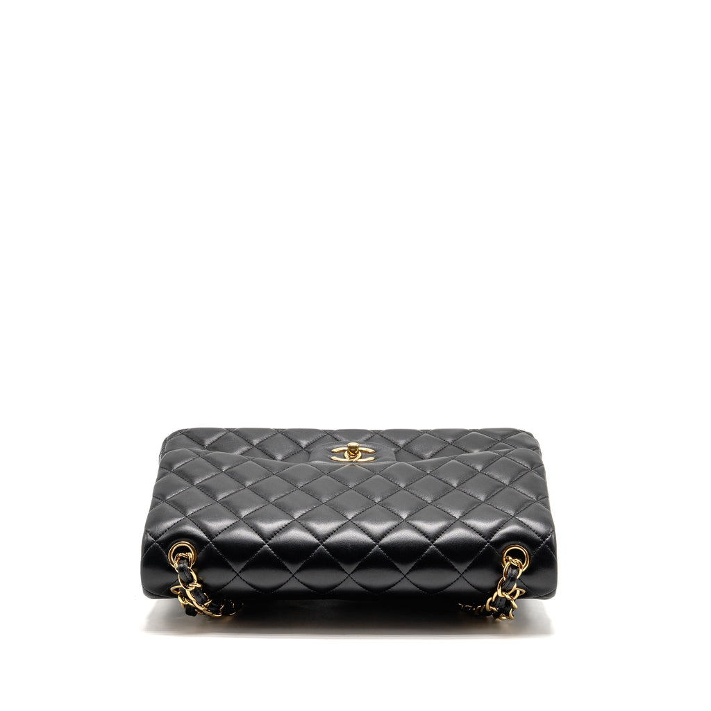CHANEL JUMBO CLASSIC DOUBLE FLAP BAG LAMBSKIN BLACK GHW