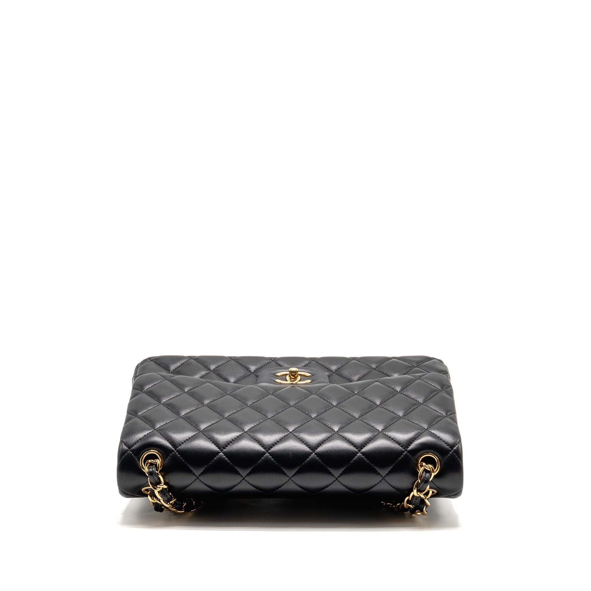 CHANEL JUMBO CLASSIC DOUBLE FLAP BAG LAMBSKIN BLACK GHW