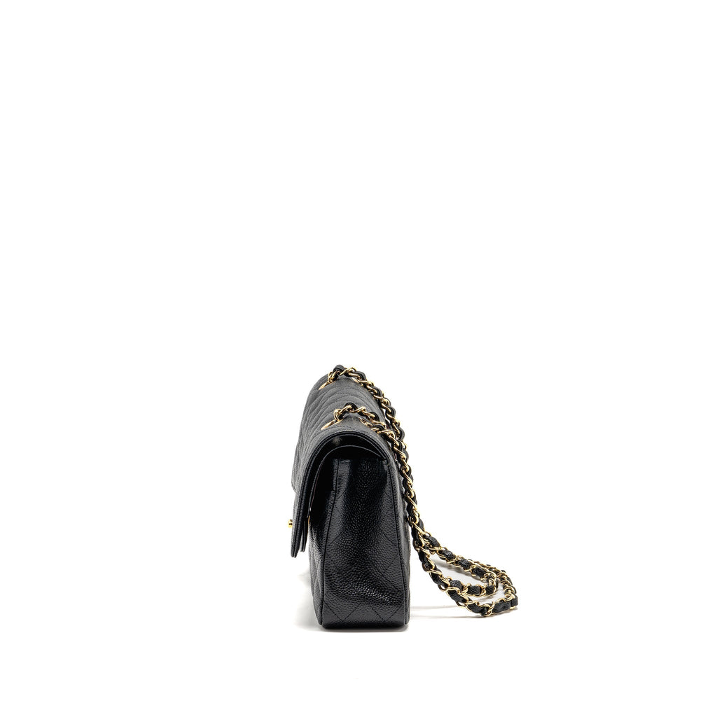 CHANEL MEDIUM CLASSIC DOUBLE FLAP BAG CAVIAR BLACK GHW