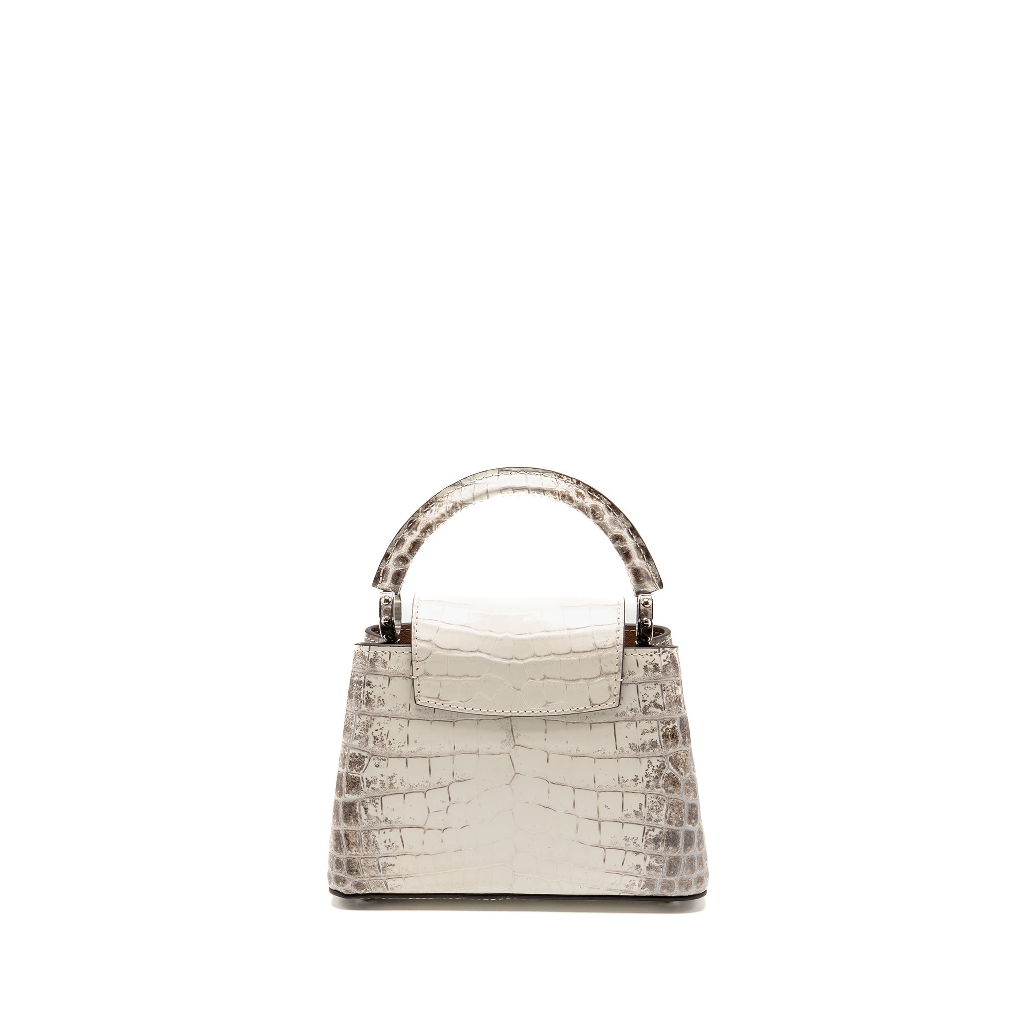 LOUIS VUITTON CAPUCINES MINI HIMALAYAN CROCODILE WHITE SHW