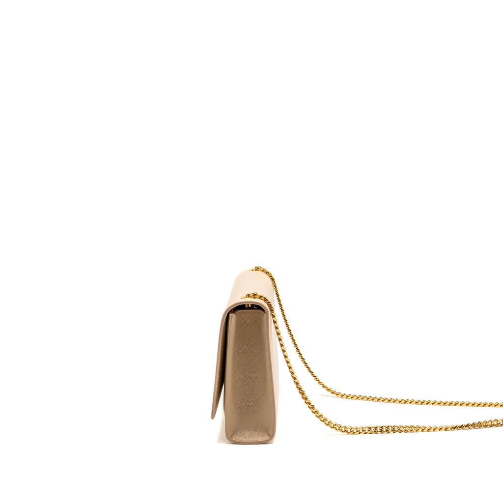 SAINT LAURENT/YSL KATE MEDIUM GRAINED CALFSKIN DARK BEIGE GHW