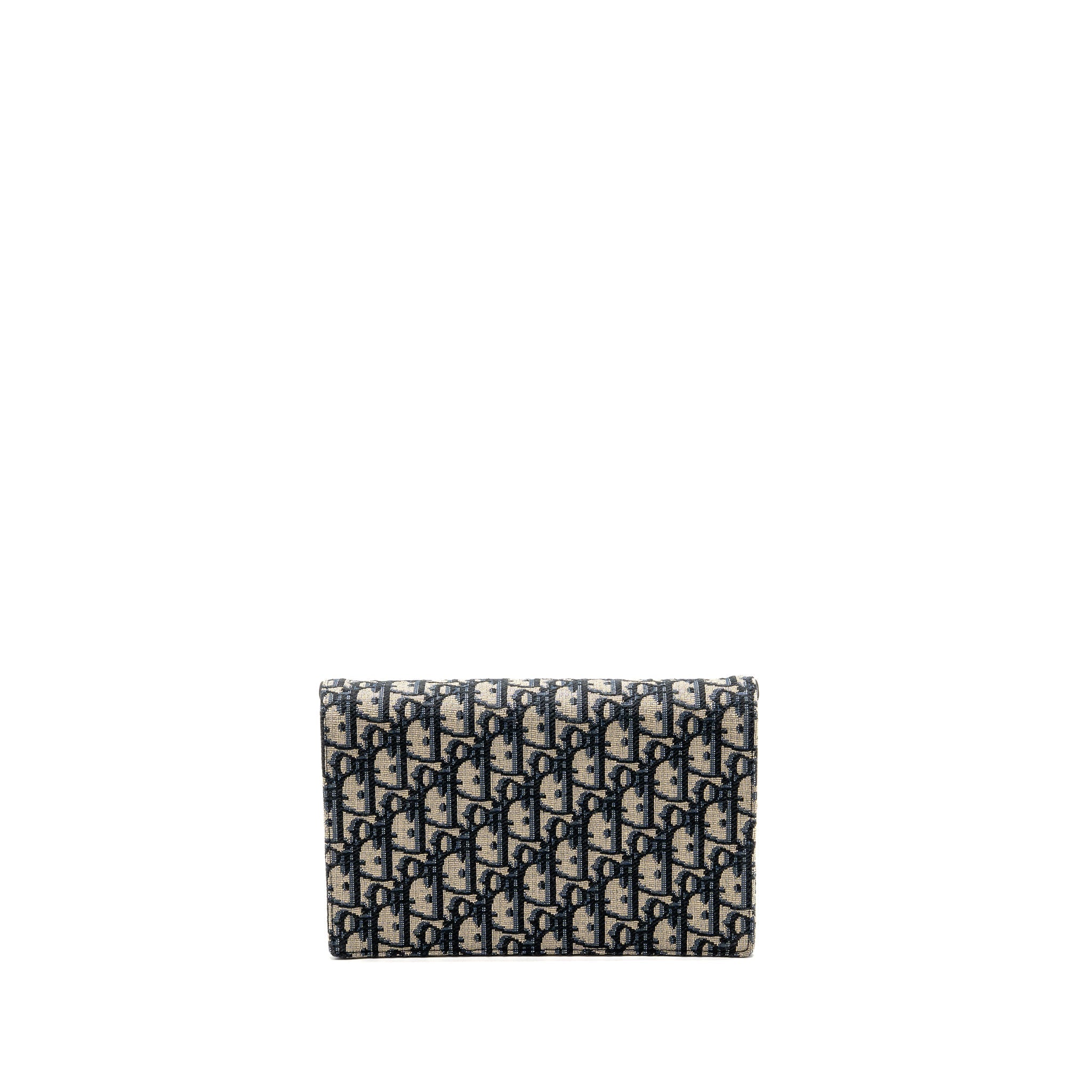 DIOR SADDLE POUCH DIOR OBLIQUE CANVAS BLUE GHW