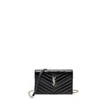 SAINT LAURENT/ YSL ENVELOPE CHAIN WALLET CALFSKIN BLACK SHW