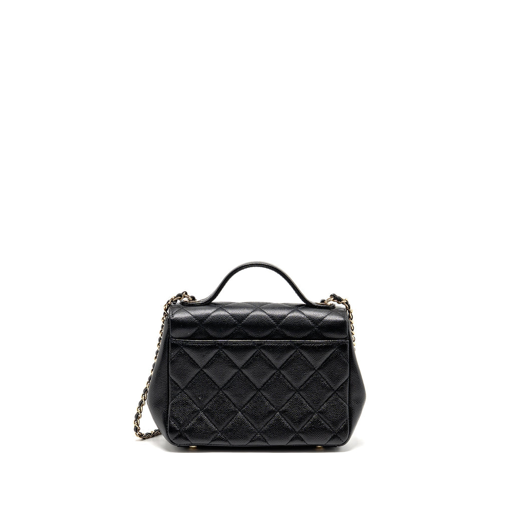 CHANEL SMALL BUSINESS AFFINITY CAVIAR BLACK LGHW