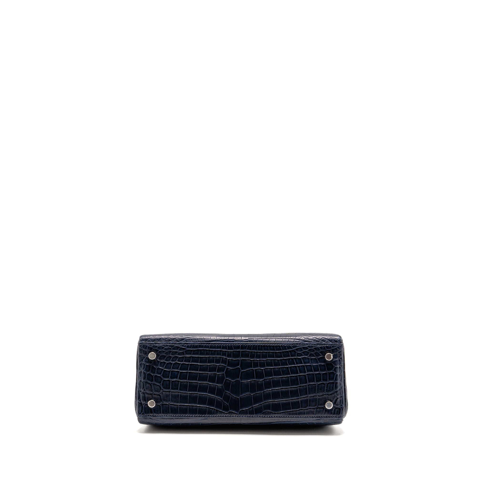 HERMES KELLY 25 CROCODILE NILOTICUS MATT BLUE MARINE SHW