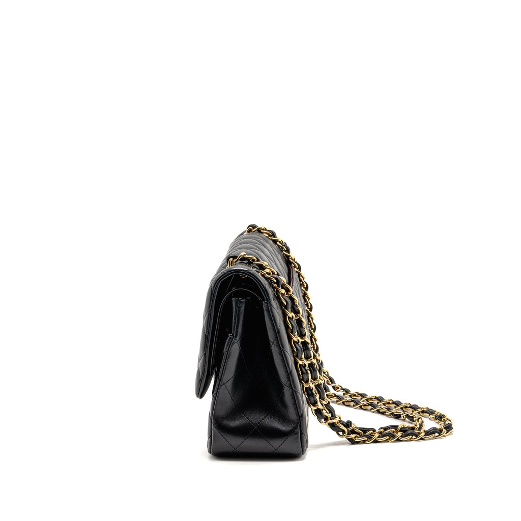 CHANEL JUMBO CLASSIC DOUBLE FLAP BAG LAMBSKIN BLACK GHW