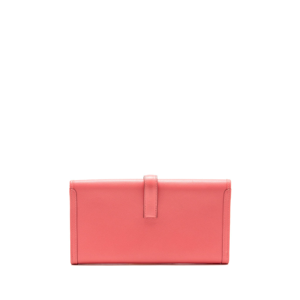 HERMES JIGE ELAN CLUTCH EVERCOLOR ROSE AZALEE