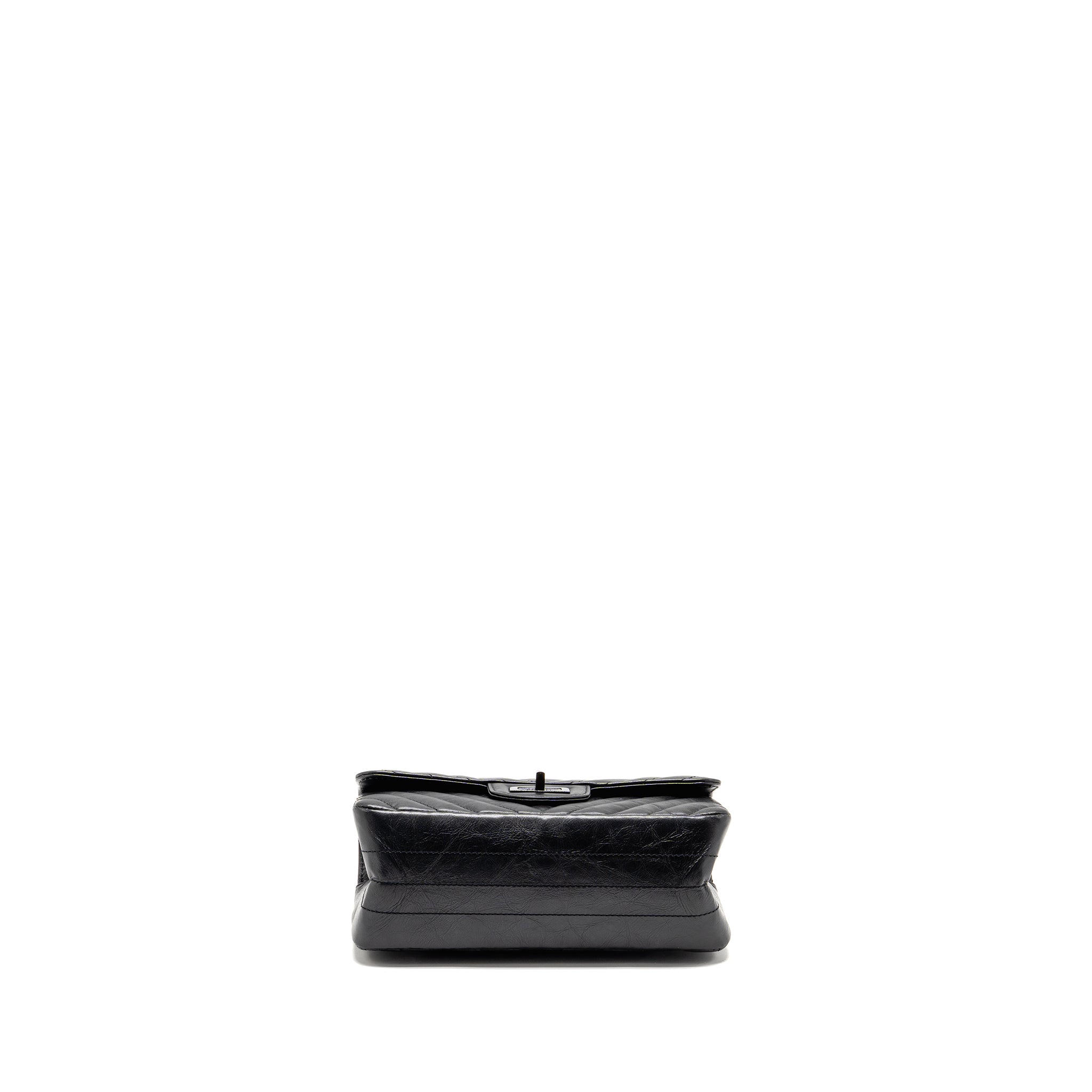 CHANEL MINI 2.55 REISSUE FLAP BAG CHEVRON AGED CALFSKIN SO BLACK