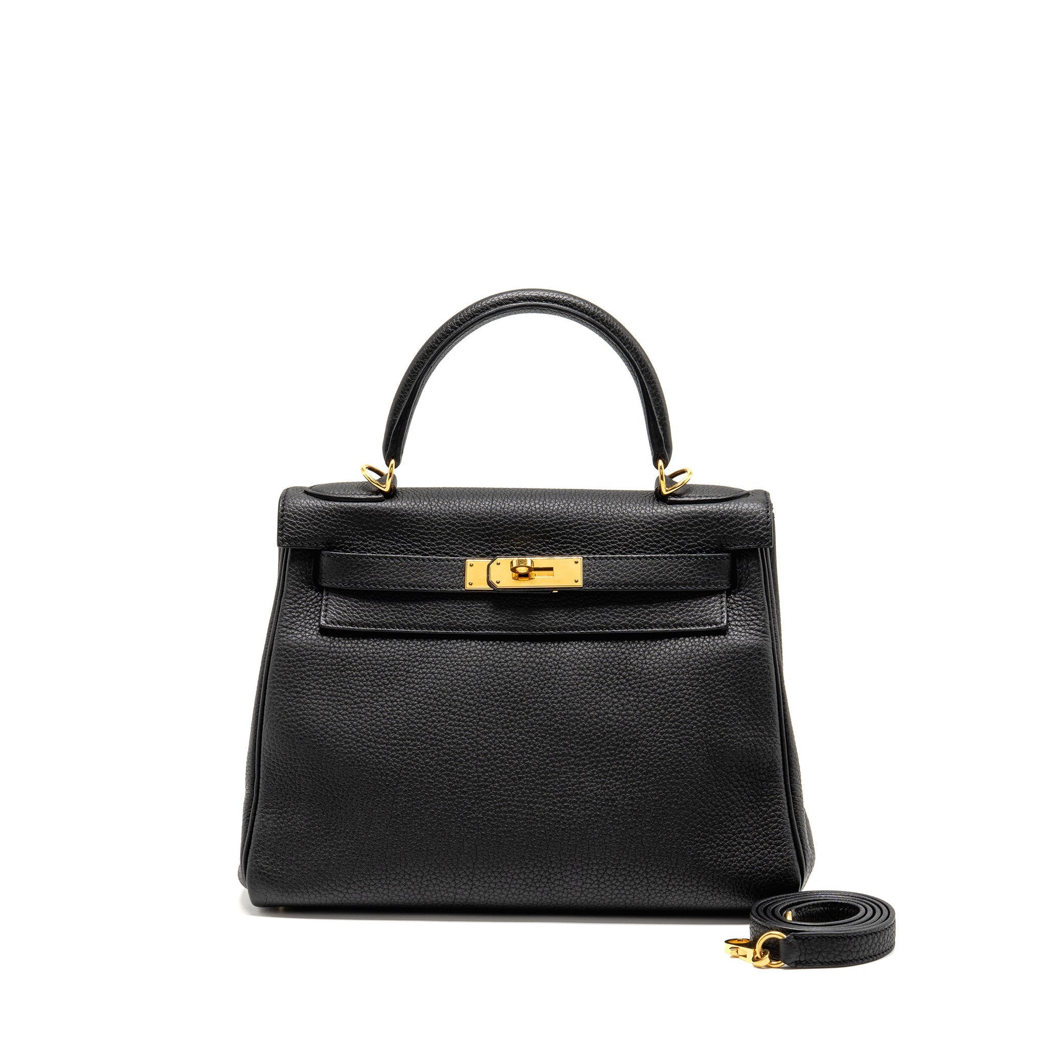 HERMES KELLY 28 TOGO BLACK GHW