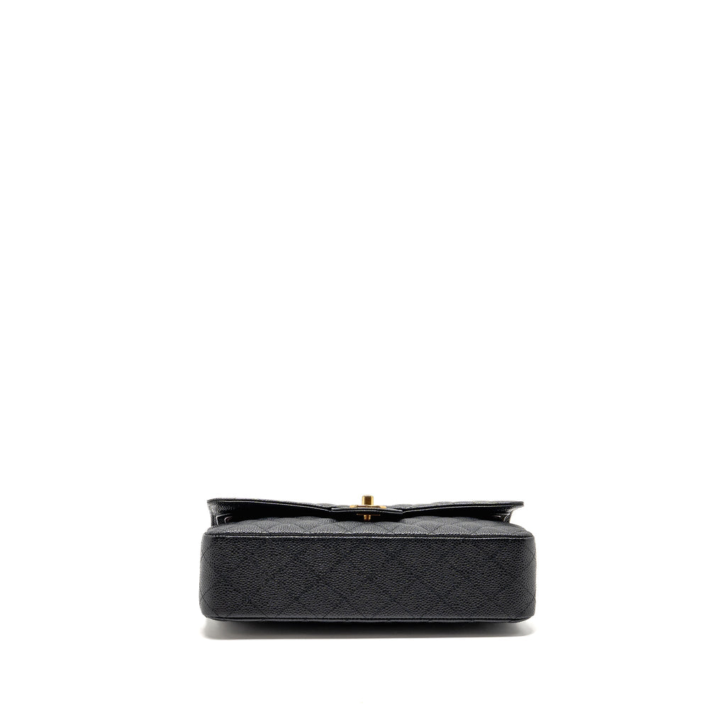 CHANEL MEDIUM CLASSIC DOUBLE FLAP BAG CAVIAR BLACK GHW
