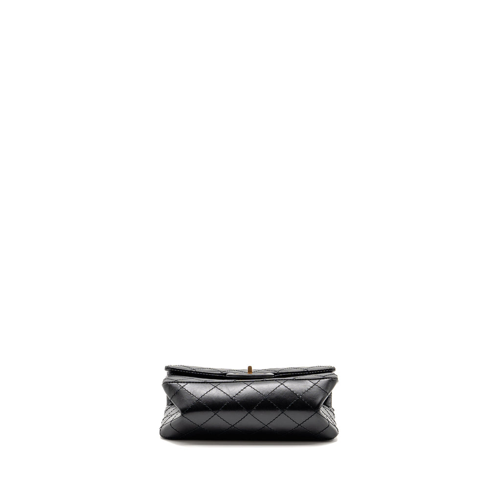 CHANEL MINI 2.55 REISSUE AGED CALFSKIN BLACK GHW (MICROCHIP)