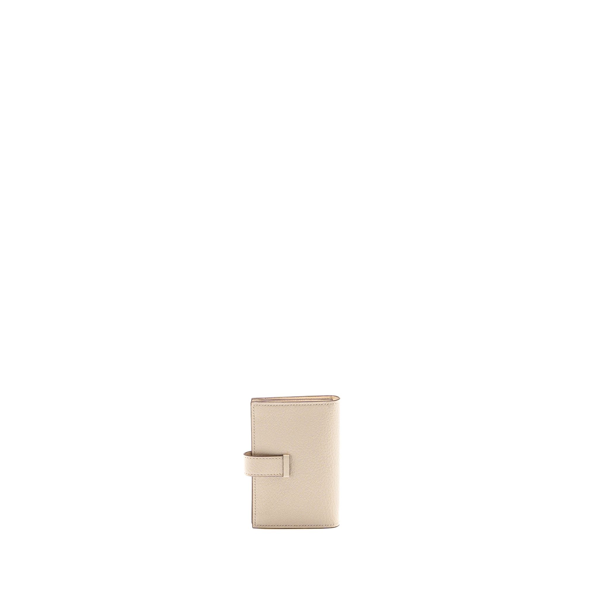 HERMES BEARN CARD HOLDER CHÈVRE MYSORE GOATSKIN NATA GHW