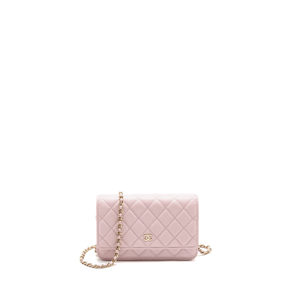 CHANEL CLASSIC WALLET ON CHAIN CAVIAR PINK LGHW