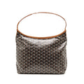 GOYARD BOHEME PM HOBO BAG GOYARDINE CANVAS/CALFSKIN BLACK/NATUREL SHW