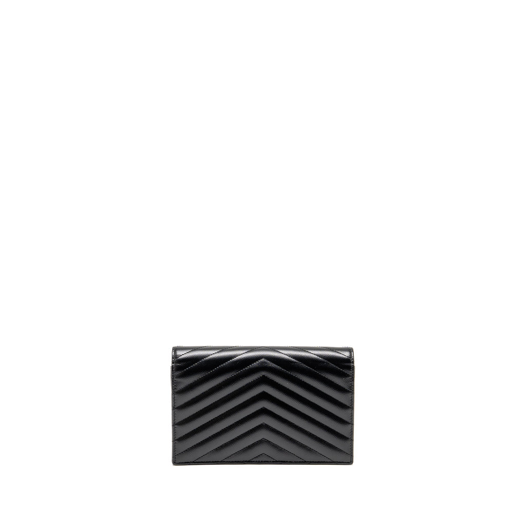 SAINT LAURENT/ YSL ENVELOPE CHAIN WALLET CALFSKIN BLACK SHW