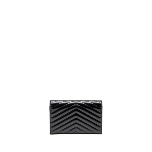 SAINT LAURENT/ YSL ENVELOPE CHAIN WALLET CALFSKIN BLACK SHW