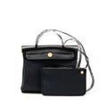 HERMES HERBAG 31 ZIP BAG CANVAS/ CACHE HUNTER LEATHER BLACK GHW