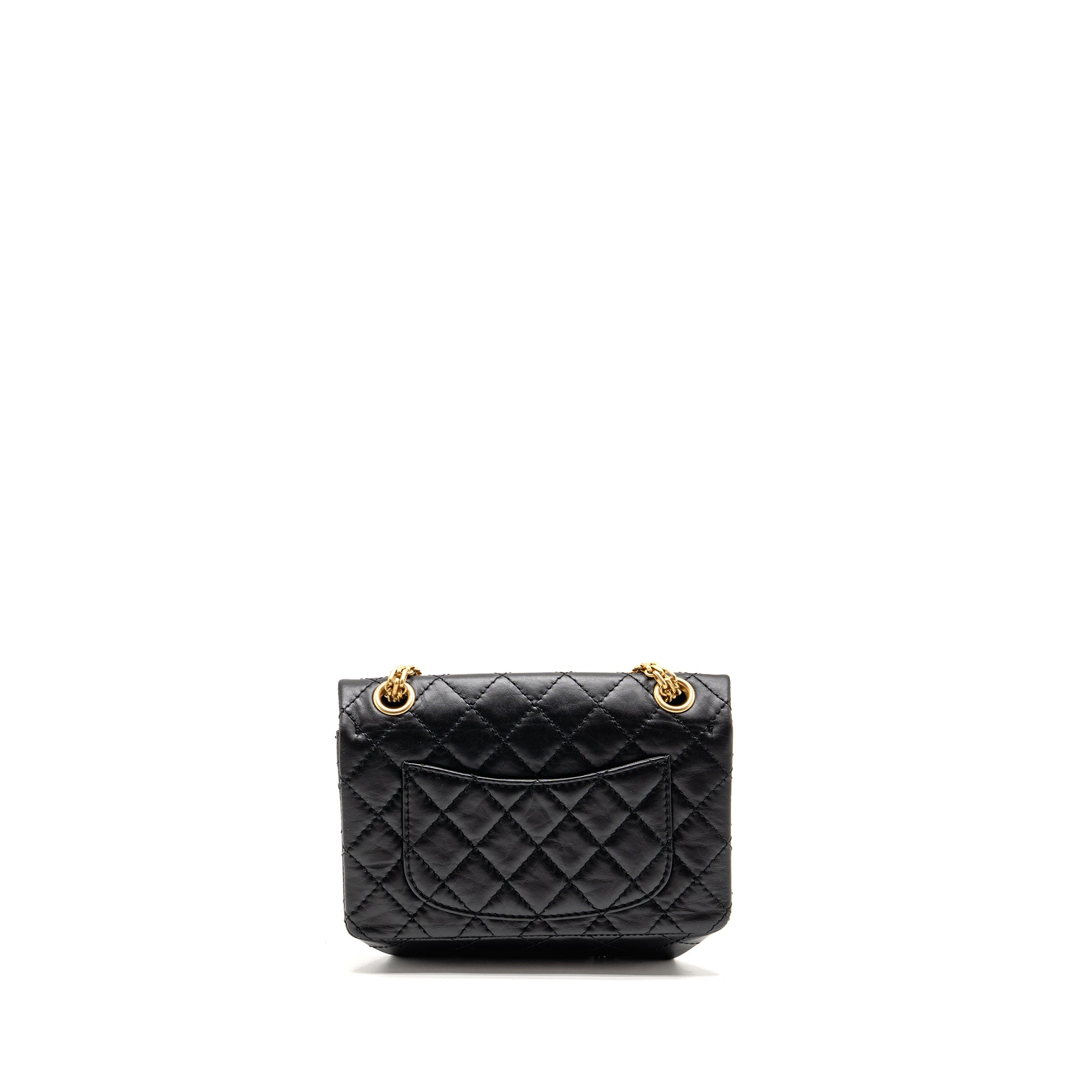 CHANEL MINI 2.55 REISSUE AGED CALFSKIN BLACK GHW (MICROCHIP)
