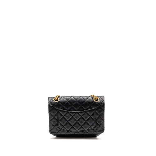 CHANEL MINI 2.55 REISSUE AGED CALFSKIN BLACK GHW (MICROCHIP)