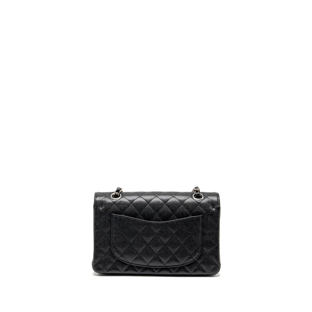 CHANEL SMALL CLASSIC DOUBLE FLAP BAG CAVIAR BLACK SHW