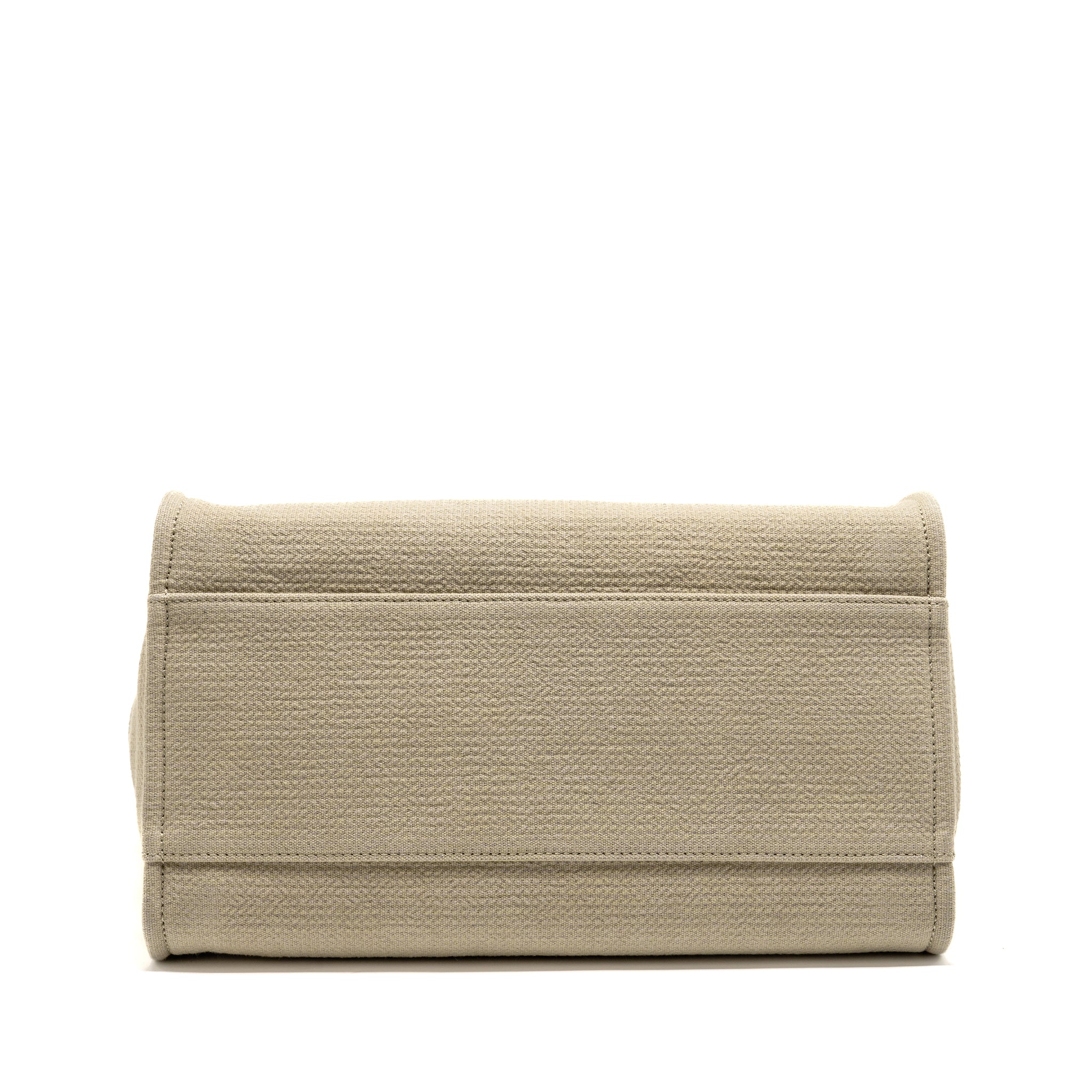 CHANEL DEAUVILLE TOTE BAG FABRIC / LEATHER LIGHT GREY SHW (MICROCHIP)