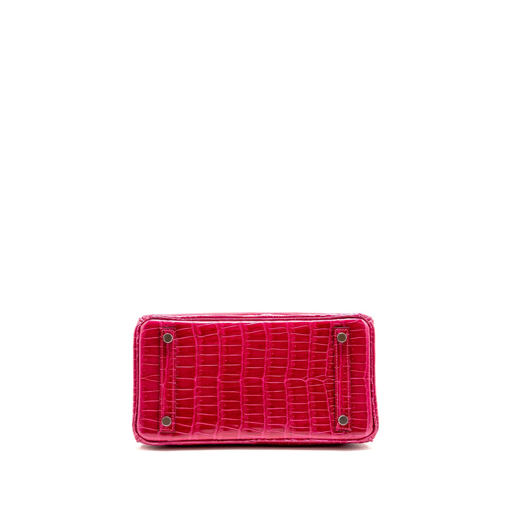HERMES BIRKIN 25 SHINY CROCODILE POROUS ROSE MEXICO SHW