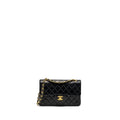 CHANEL VINTAGE SMALL CLASSIC DOUBLE FLAP BAG LAMBSKIN BLACK GHW
