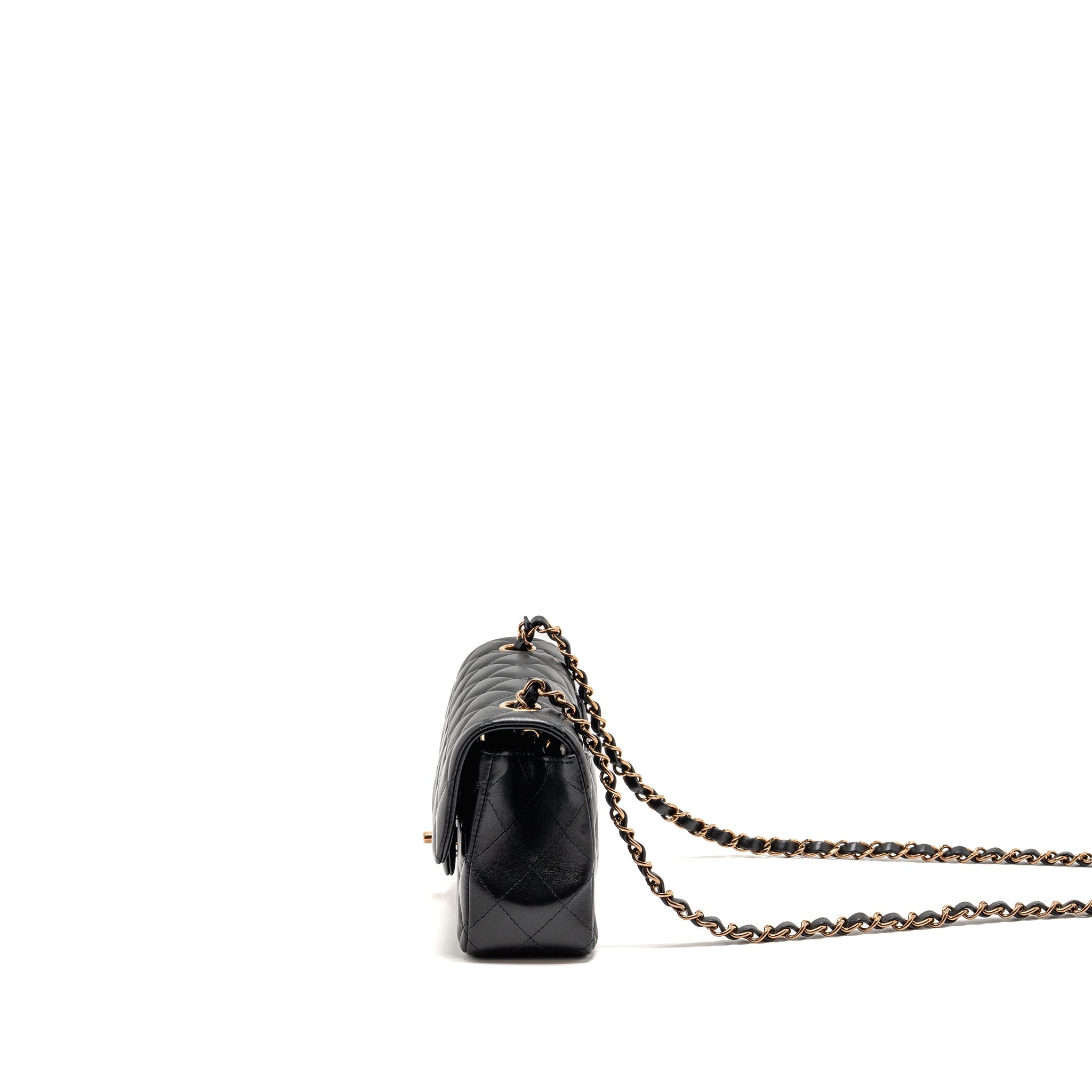 CHANEL MINI RECTANGULAR FLAP BAG LAMBSKIN BLACK RGHW (MICROCHIP)