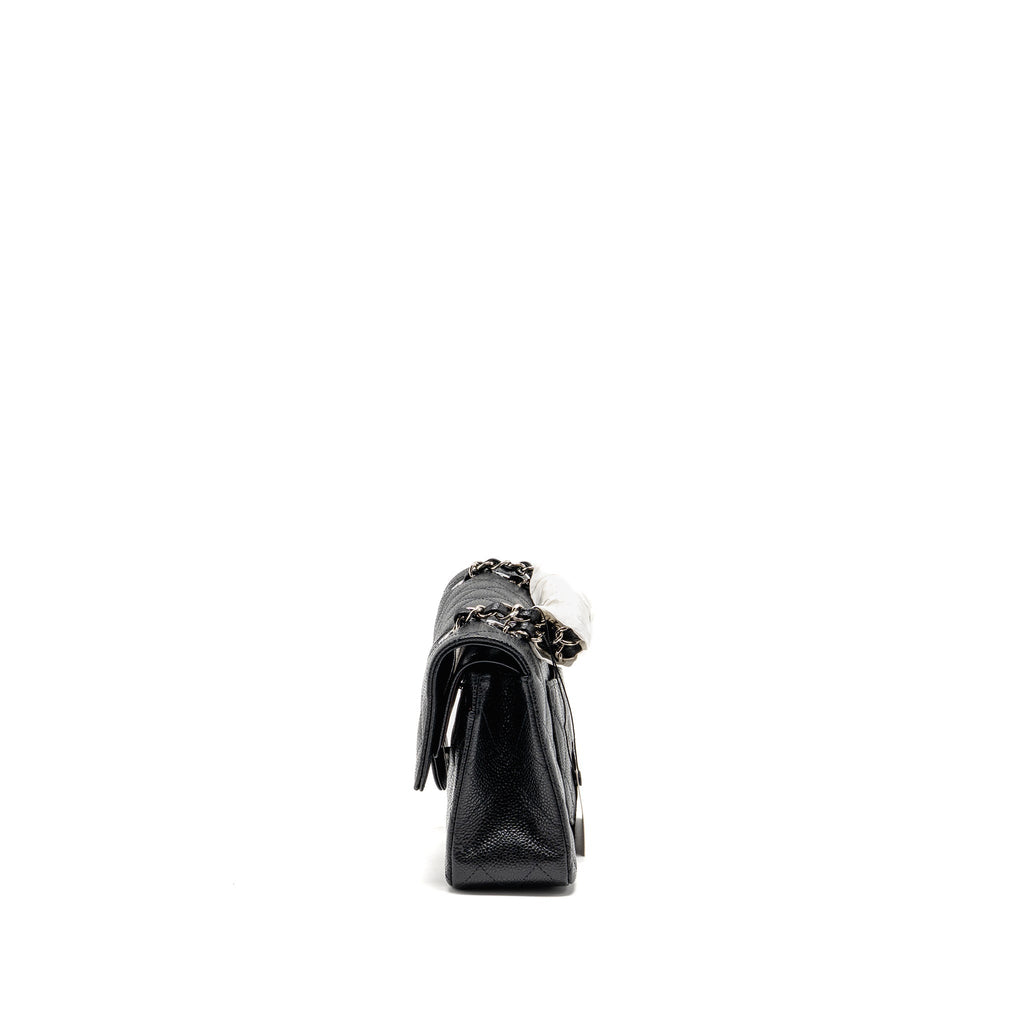 CHANEL SMALL CLASSIC DOUBLE FLAP BAG CAVIAR BLACK SHW