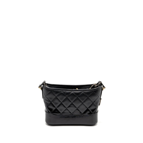 CHANEL SMALL GABRIELLE HOBO BAG GOATSKIN/PATENT BLACK MULTICOLOUR HARDWARE