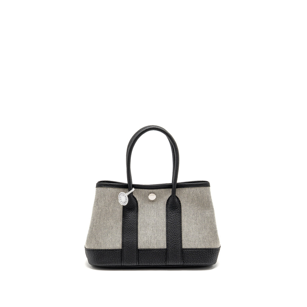 HERMES NEO GARDEN PARTY 23 NEGONDA / CANVAS ECRU / BLACK SHW