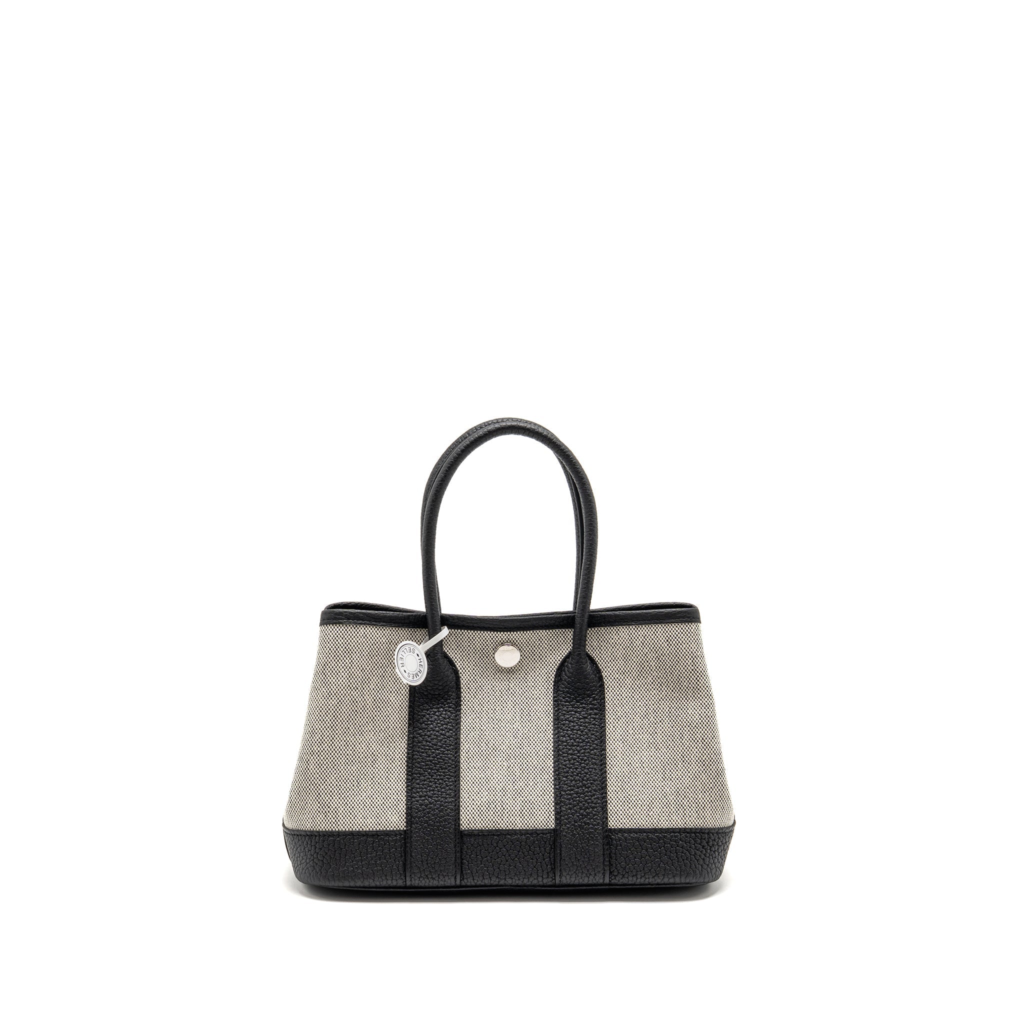 HERMES NEO GARDEN PARTY 23 NEGONDA / CANVAS ECRU / BLACK SHW
